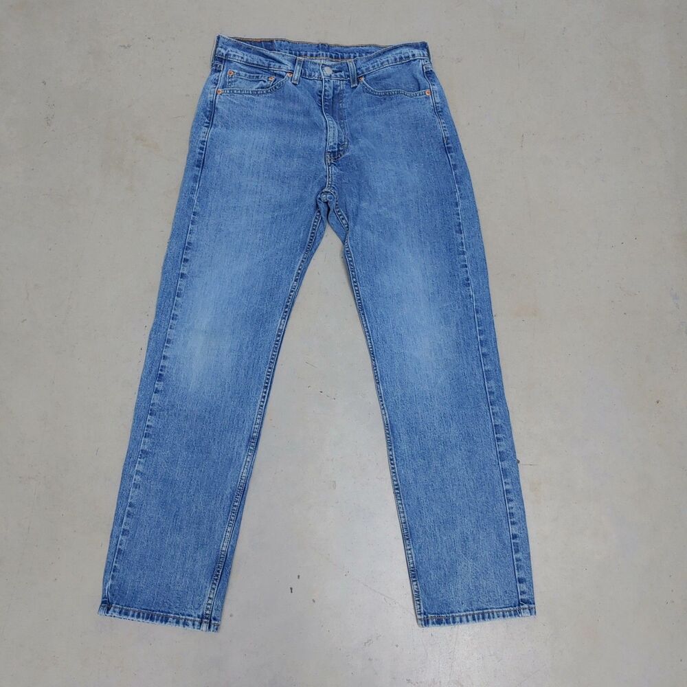 Levi's 502 Straight Leg Denim Jeans Men's Size 32x32 Blue Medium Wash USED